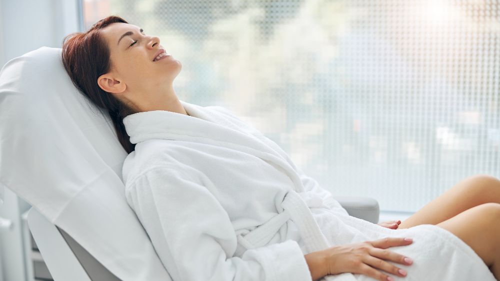 woman resting after medical treatment